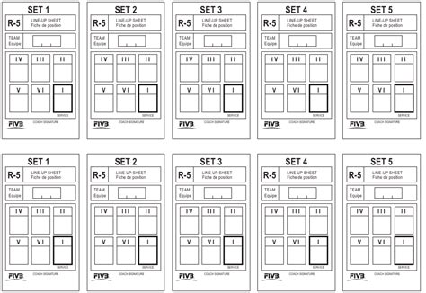 Fiv3 Volleyball Line Up Sheets Download Printable Pdf