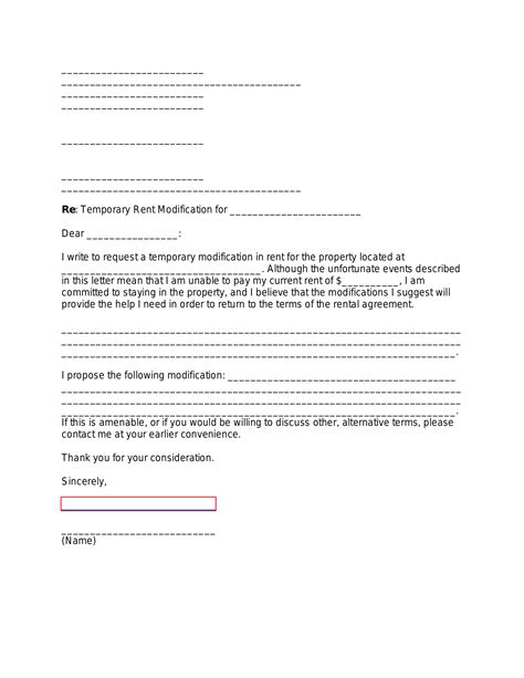 Free Rent Payment Hardship Letter Sample PDF Word EForms