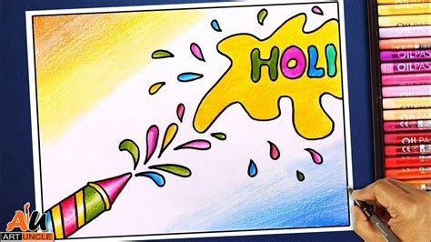 How To Draw Holi Festival Easy Drawing For Beginners Step By Step