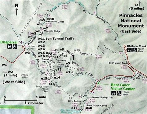 Pinnacles National Park Map Map Of The Usa With State Names