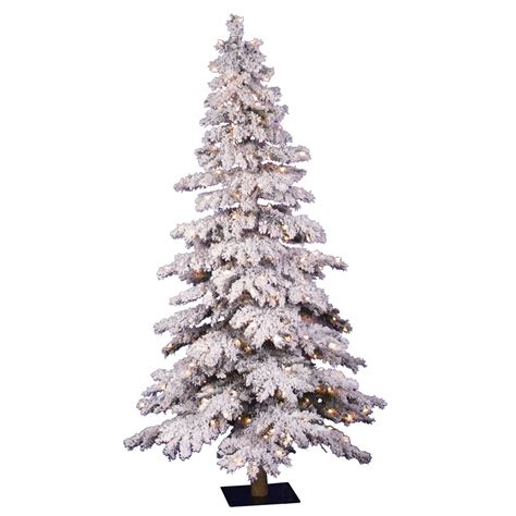 Vickerman Flocked Spruce Alpine 6 White Artificial Christmas Tree With