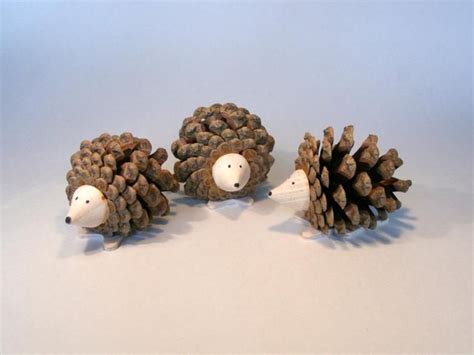 Handcrafted Pine Cone Hedgehog Pack Of 3 By Tom Thumb Etsy Pine