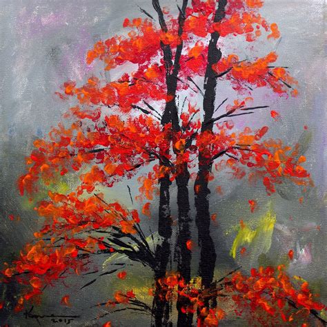 Misty Autumn Acrylic Painting By Kume Bryant Artfinder