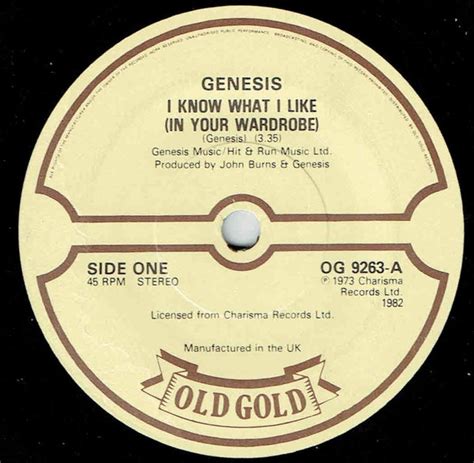 Genesis I Know What I Like In Your Wardrobe 1982 Vinyl Discogs