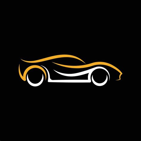 Auto Car Logo Icon Vector Illustration Template Modern Sport Car Vector Logo Icon Silhouette