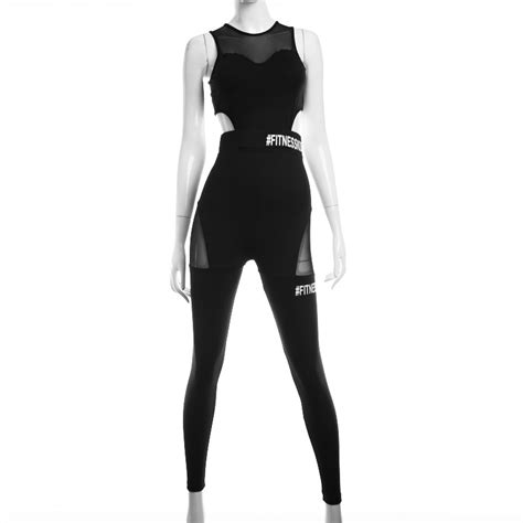 Womens Activewear Mesh Combo Training Gym Sports Fitness Jumpsuit Bodysuit Ebay