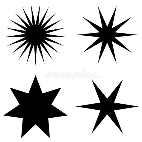 Star Starburst Sunburst Graphic Starlet Icon Series Stock Vector