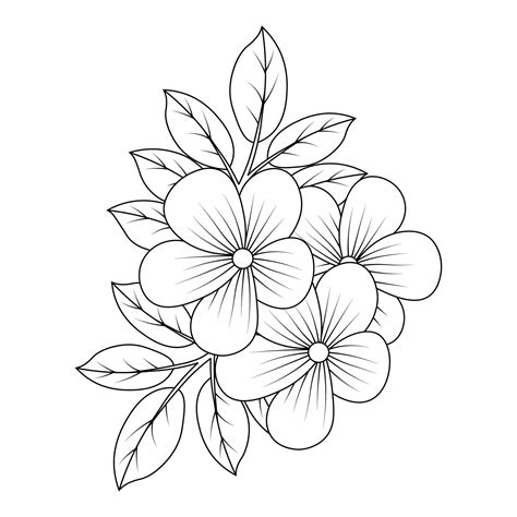Flower Coloring Page Of Relaxation And Antistress For Print Template
