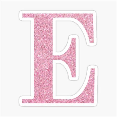 Letter E Pink Glitter Stickers Glitter Stickers Lettering Aesthetic