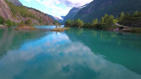 Lovatnet Lake Beautiful Nature Norway Stock Footage Videohive