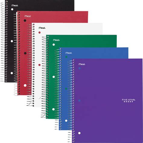 Mead Five Star Subject Spiral Notebook 3 Subjects 150 Sheets