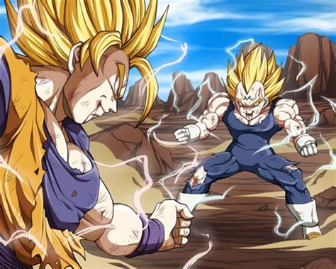 Goku, the hero of dragon ball z, is the most powerful warrior on earth. Goku vs Majin Vegeta - Dragon Ball Z Photo (35605602) - Fanpop