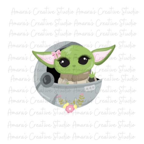 Baby Yoda Clip Art Transparent Png Baby Yoda Cute Alien Craft Project Mandalorian Starwars