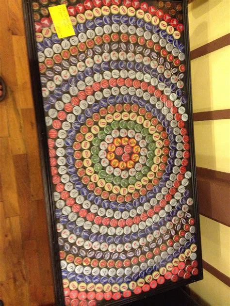 Im Going To Do This To A Table Been Saving All My Bottlecaps Beer Cap Art Bottle Cap Art