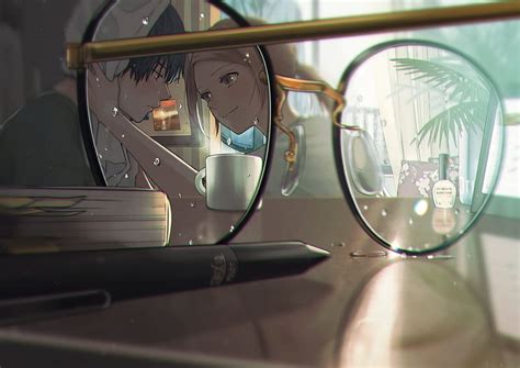 Anime Couple Glasses Hd Wallpaper Peakpx