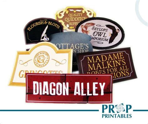 17 Diagon Alley Signs Harry Potter Party With High Quality Printable