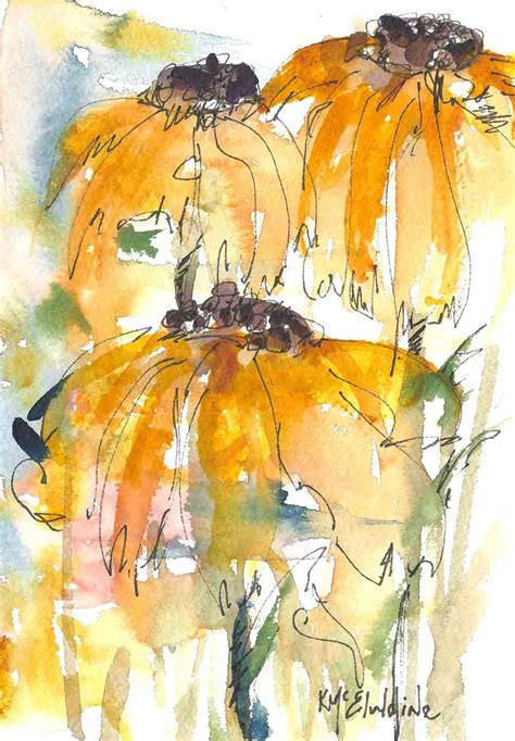 Abstract Flower Paintings Watercolor Painting Abstract