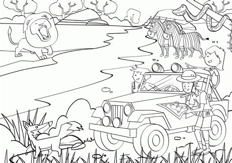 Safari Animals Coloring Page Coloring Home