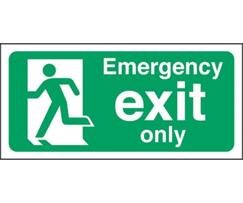 Emergency Exit Only Man Left 150x300mm Fire Exit