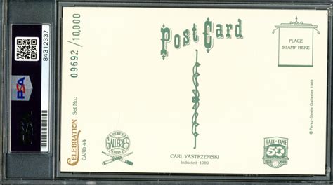 Carl Yastrzemski Signed Le 1989 Perez Steele Celebration Postcards 44