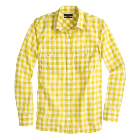 4.0 out of 5 stars. J.crew Gingham Utility Shirt in Yellow | Lyst
