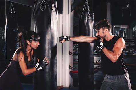 Couple Boxing In Gym Free Photo