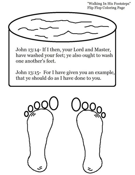 Jesus Washing Feet Coloring Page Drawing Free Image Download
