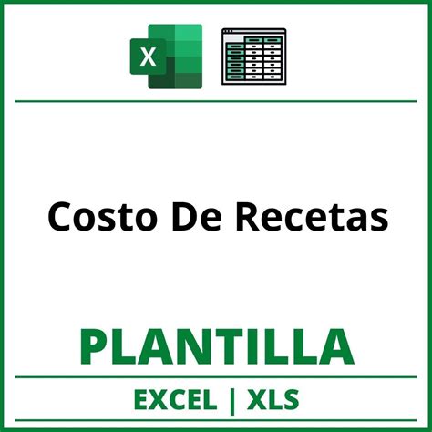 Formato De Costo De Recetas Excel Xls