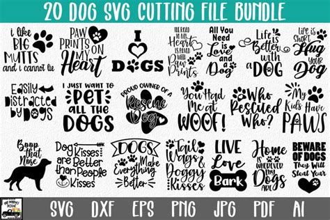 Dog Svg Bundle Dog Svg Cut Files