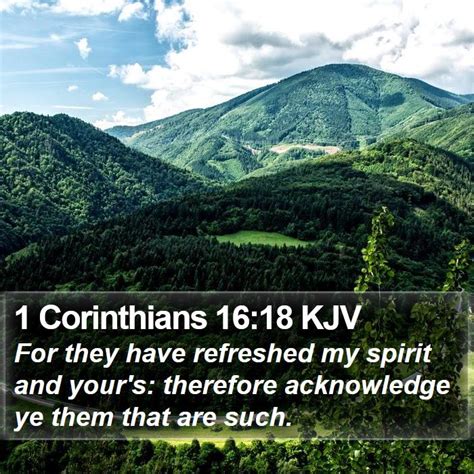1 Corinthians 1618 Kjv For They Have Refreshed My Spirit And Yours