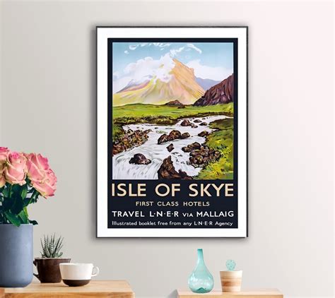 Isle Of Skye Scotland Vintage Travel Poster Poster Print Etsy