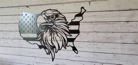 Bald Eagle American Flag Metal Wall Decor Metal American Etsy