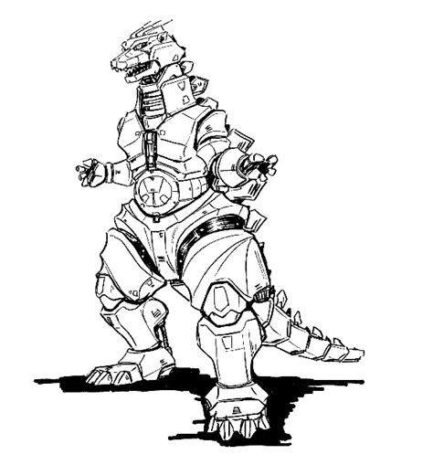 Godzilla Coloring Mechagodzilla Cool Printable King Clipart Drawing