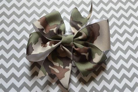 Items Similar To Camo Hairbow Newborn Bow Infant Bow Or Babe Bow Boutique Style Hair Bow