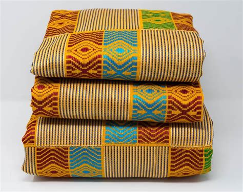 Kente Cloth Authentic Handwoven Ghana Fabric Dunyo Wk57 Tess World