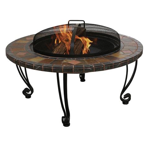 endless summer   wrought iron fire pit  slate