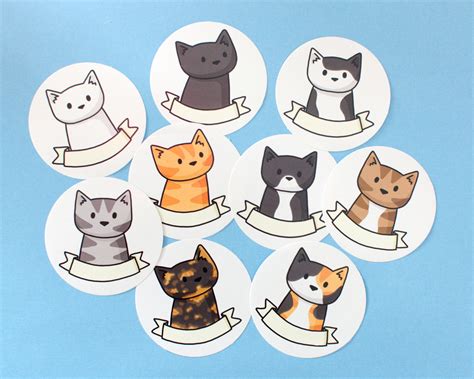 Cat Sticker With Banner To Write Your Cats Name
