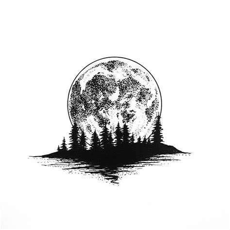 Moon Rise By Moonfluxstudio Full Moon Tattoo Moon Drawing Moon Tattoo