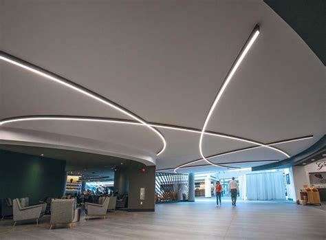 Black Ceiling Led Linear Light Pendant Commercial And Architectural