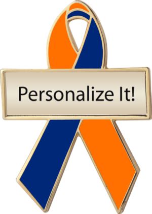 Orange Awareness Ribbons | Personalized Awareness Pins | No Minimums | Awareness ribbons, Pink ...