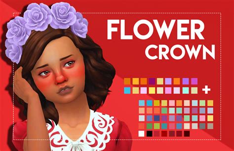 The Sims 4 Cc Finds — Weepingsimmer 🌺 Unisex Flower Crown Childrens