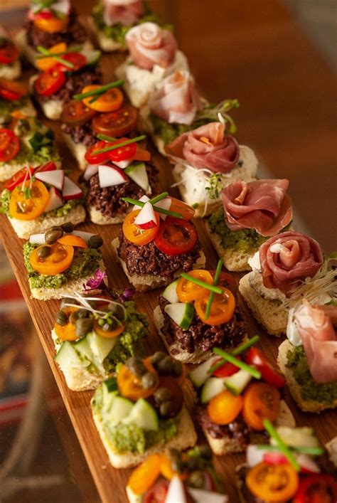 Like sandwiches because of the bread. Beautiful Spring Canapés | Recipe | Canapes recipes, Easy ...