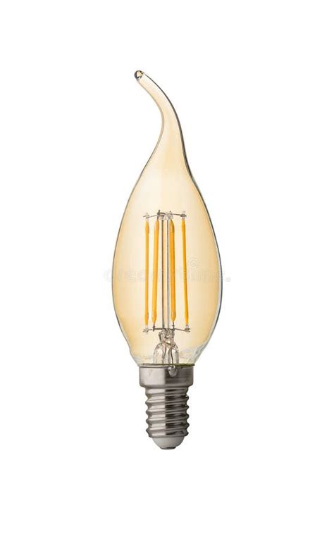 Led Filament Light Flame Bulb E14 In Dark Tone With Clipping Stock
