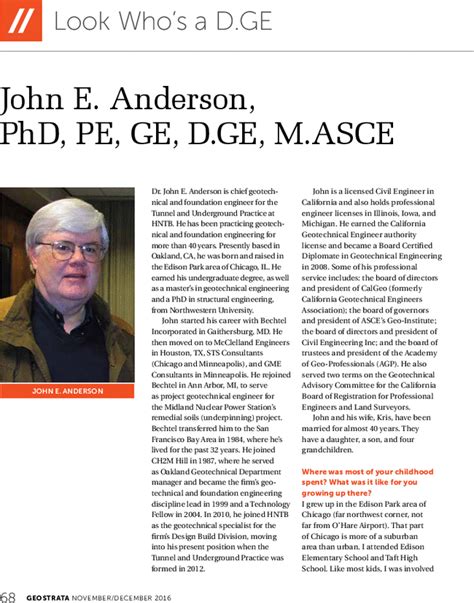 John E Anderson Phd Pe Ge D Ge M Asce Geostrata Magazine Vol