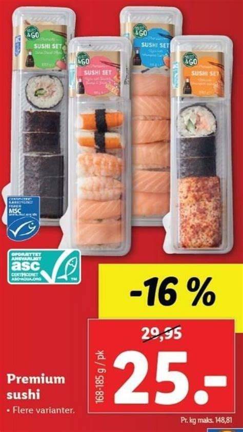 Premium Sushi 168 185g Tilbud Hos Lidl
