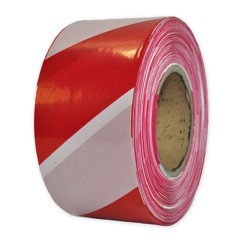 Barrier Tape Red White 30mu 75mm X 500m — Scenesafe