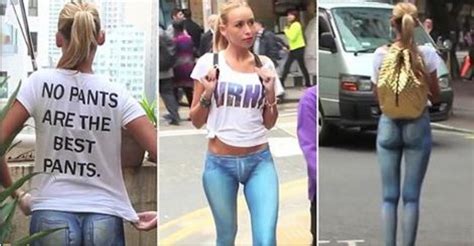 this model s strolling around hong kong with no pants on pranksters media