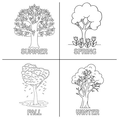6 Best Images Of Seasons Preschool Coloring Pages Printables Four