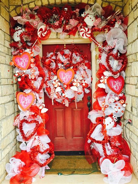 Diy Valentines Day Deco Mesh Decor For Front Door Happy Valentine