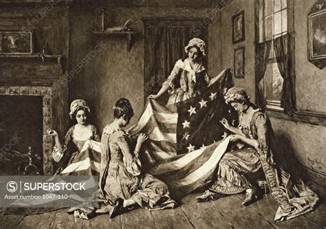 Betsy Ross Sewing The First Us Flag Philadelphia Pennsylvania 1777